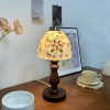 Decorative table lamp, seven-color glass shell ambient light, European and American retro bedroom bedside lamp, adjustable led light details Picture
